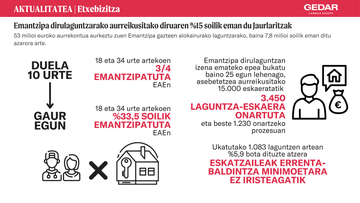 Emantzipa dirulaguntzarako aurreikusitako diruaren %15 soilik eman du Jaurlaritzak (1)