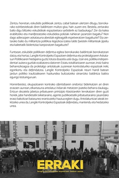 Biderkatzen ari diren erasoen aurrean antolatzea ezinbestekoa dela azpimarratu dute Errakik eta haren parte diren Langile Kontrolpeko Espazioek (6)