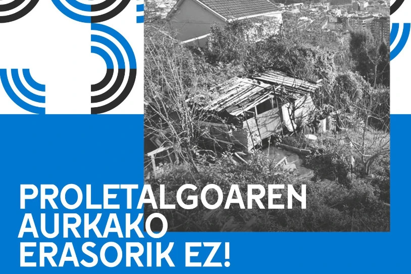 Pertsona etxegabe batek Bilbon jasan duen azken erasoa salatzera deitu du Etxebizitza Sindikatuak
