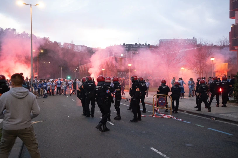 Bost lagun atxilotu ditu Ertzaintzak, Reala-Erroma partidaren aurreko istiluekin lotuta