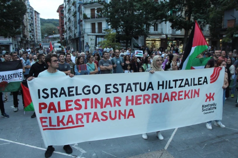 Palestinako herriarekin elkartasunez, mobilizatzen jarraitzen du Mugimendu Sozialistak