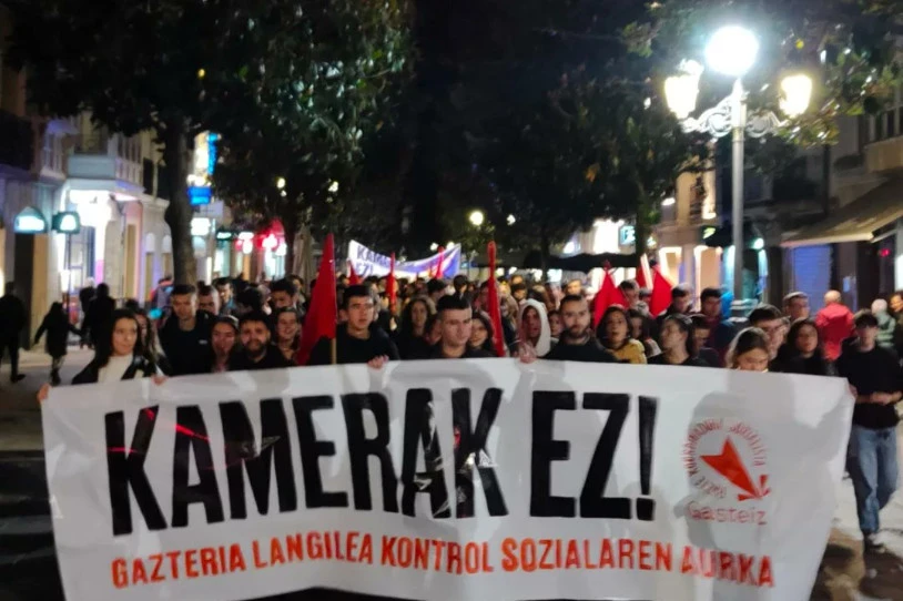 Kameren eta kontrol sozialaren kontra, Gasteizen eta Legazpin mobilizatu da GKS