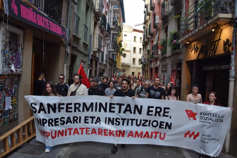 Sanferminetan ere, enpresarien eta instituzioen inpunitatearen kontra egitera deitu du Iruñerriko LASek