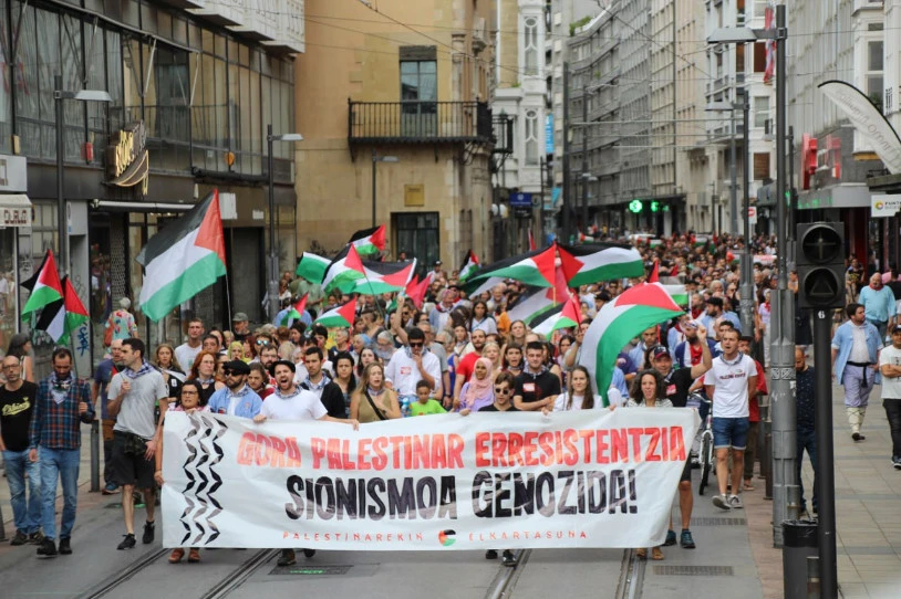Palestinako erresistentziaren alde mobilizatzen jarraitzen du Palestinarekin Elkartasuna plataformak