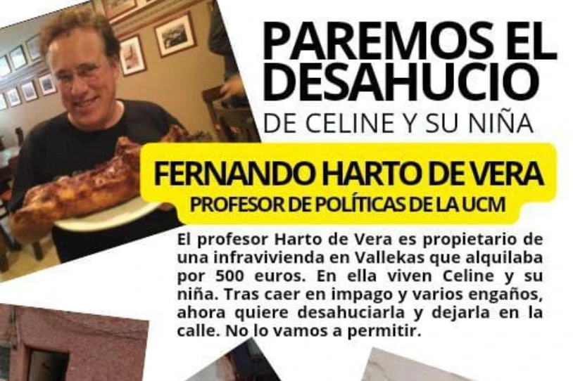 PCEko kide eta UCMko irakasle Fernando Harto de Verak familia bat etxegabetu du