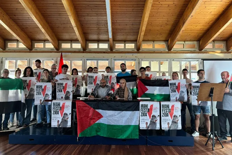Urriaren 5ean Bilbon mobilizatzera deitu du Palestinarekin Elkartasunak
