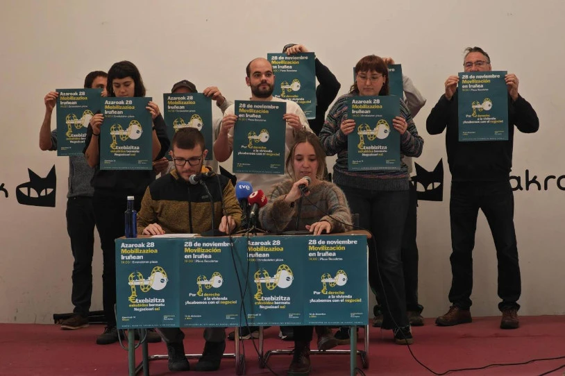 Iruñean, etxebizitza eskubidearen alde mobilizatuko dira azaroaren 28an