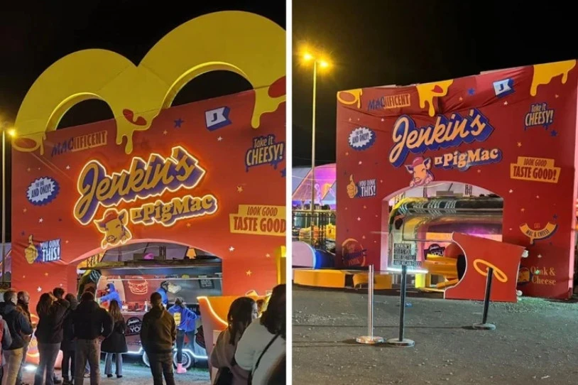 Hiru zauritu Barakaldoko The Champions Burgerren, dekoratua jausita