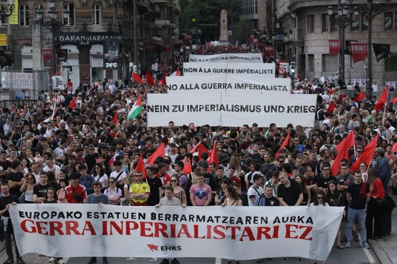 EHKSk gerra inperialistaren eta faxismoaren aurkako aldarriz bete du Bilbo