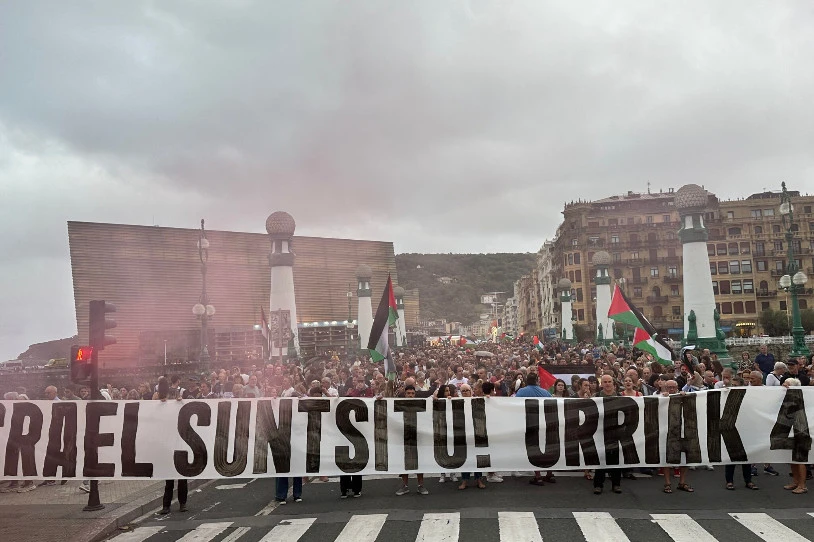 Asteburuan milaka lagun mobilizatu dira palestinar erresistentziaren alde, Bilbon eta Donostian