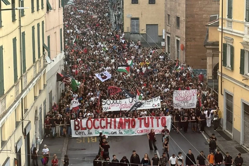 Palestinaren aldeko greba orokorrak Italia geldiarazi du: "Dena blokeatu dezagun"