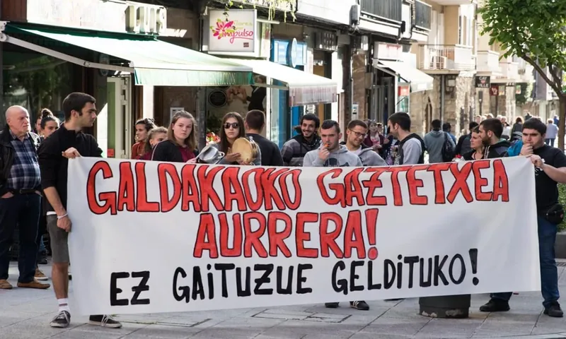 Gaztetxearen desalojoa salatzeko manifestazioa egingo dute gaur arratsaldean Galdakaon