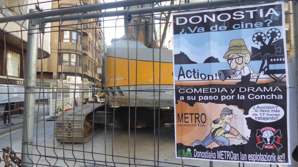 19 ordurainoko lanaldiak egiten dituzte Donostiako metroaren eraikuntzan ari diren beharginek