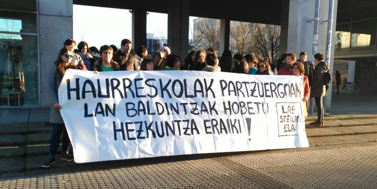 Haurreskoletako administrazio eta kudeaketa alorreko langileek bost eguneko greba abiatu dute