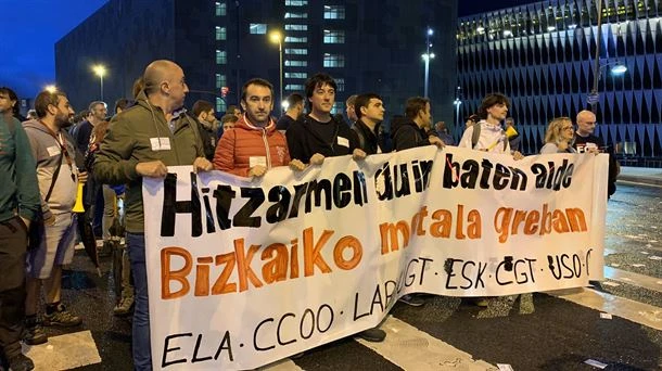 Bizkaiko metalgintzako langileak greban, hirugarren egunez jarraian