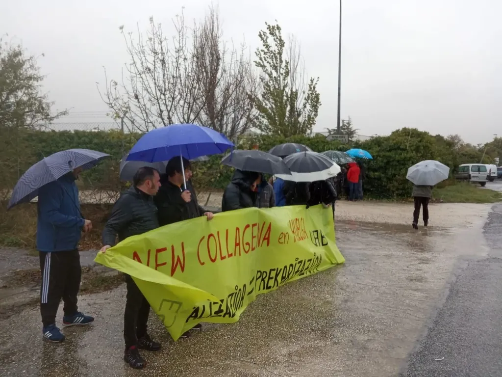 Lan baldintzak hobetzea lortu dute New Collagenako langileek, grebari esker