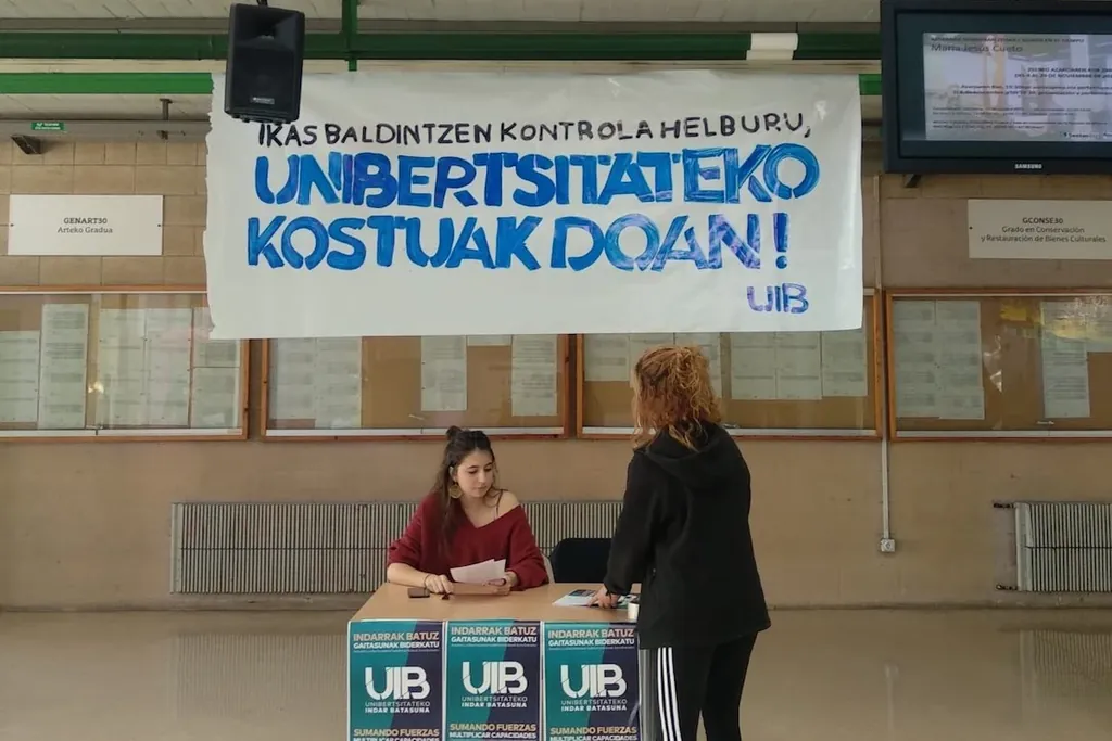 Ikasleentzako tasen eta beken baldintzak aldatzeko kanpaina jarri du martxan UIBk