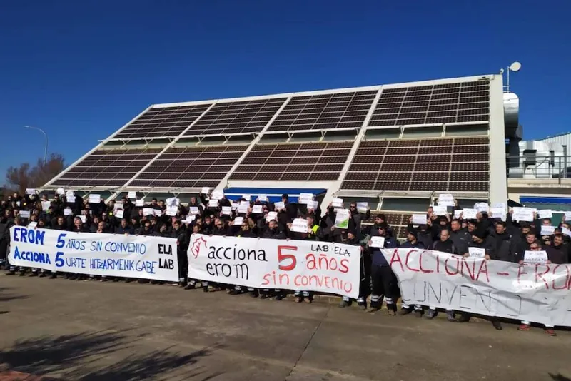 Greba egin dute Nafarroako Acciona-Eromeko langileek, hitzarmena lortzeko