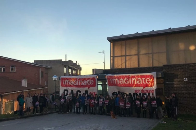 Imaginate Frama enpresak langileei zor dien dirua ordaintzea exijitzeko borrokaldia abiatu dute Legution