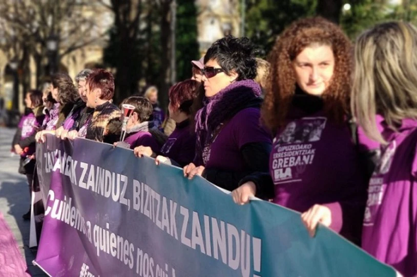 Hilabetez luzatuko dute greba Gipuzkoako zahar etxeetako beharginek