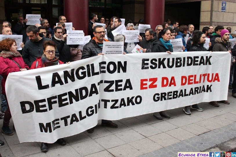 15 langile auzipetu dituzte metaleko grebagatik, espetxe eskaera eta isunekin