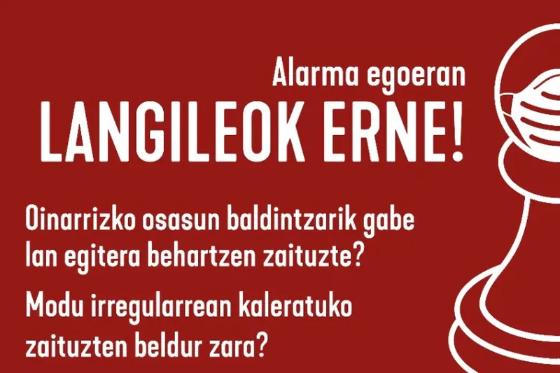 Alarma egoeraren harira, lan baldintzen inguruko informazio kanpaina abiatu du Iru&ntilde;erriko Langileen Autodefentsa Sareak