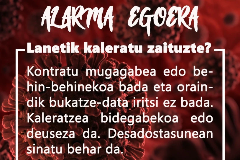 Durangaldeko Beharginon Autodefentsa Sareak salbuespen egoerari erantzuteko baliabideak eskainiko ditu