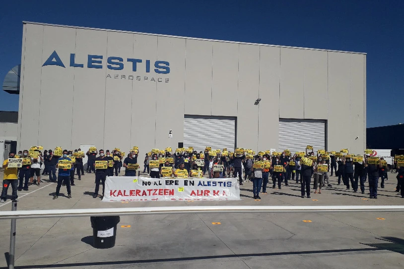 Mobilizazioak aeronautikan: kalera irten dira Alestiseko eta ITP Aeroko langileak, haien enpleguen defentsan