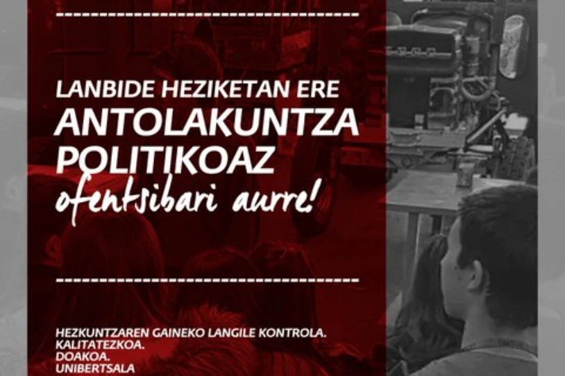'Lanbide heziketan ere, antolakuntza politikoaz ofentsibari aurre!' kanpaina aurkeztu du IAk