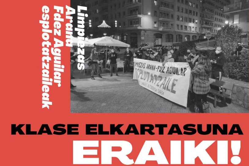 Langile autodefentsa aldarrikatu dute Bilboko Limpiezas Arana-Fernandez Aguilar garbiketa enpresaren aurrean