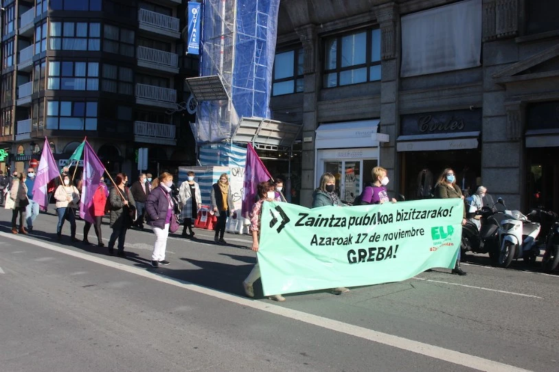 Greba egin dute gaur zaintza arloko langileek