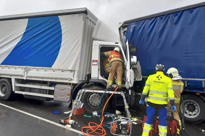 Kamioilari batek bizia galdu du trafiko-istripu batean, Donemiliagan