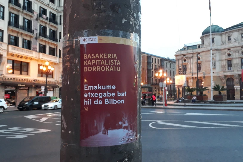 Beste pertsona etxegabe bat hil da Bilbon, hilabeteko bigarrena