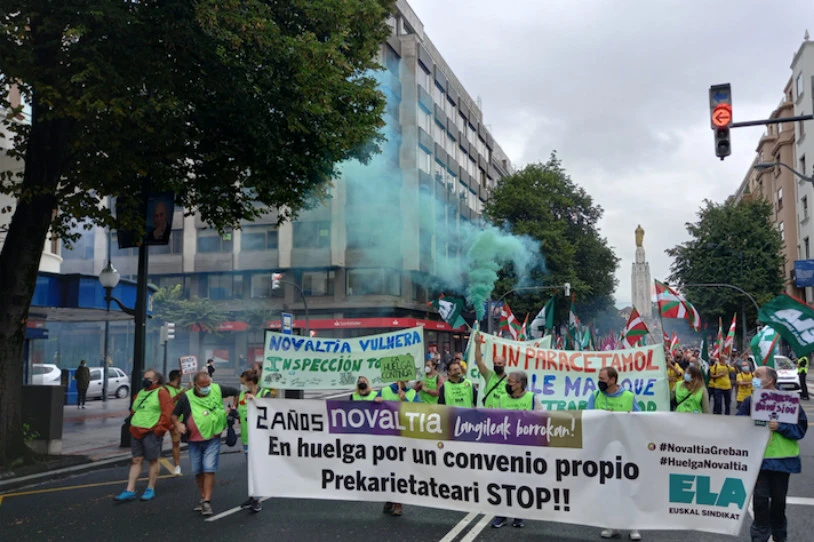 Bi urtez greba egin ostean, Novaltiako langileek lan-hitzarmen duina aldarrikatzen jarraitzen dute