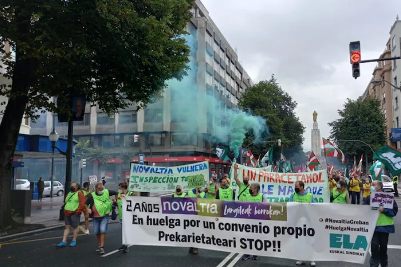Bi urtez greba egin ostean, Novaltiako langileek lan-hitzarmen duina aldarrikatzen jarraitzen dute