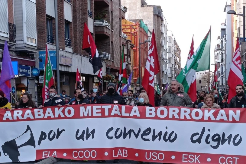 Patronalak jarrera aldatu ezean grebara joko dutela adierazi dute Arabako metalgintzako langileek