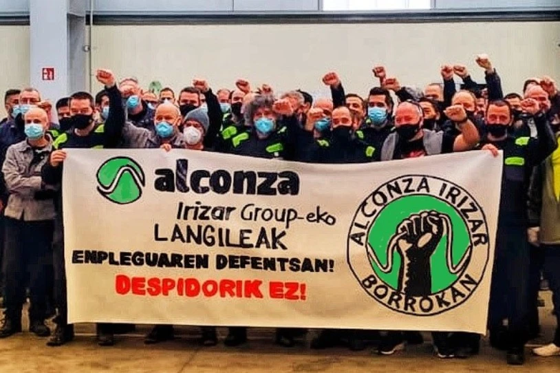 Greba mugagabeari ekingo diote Berangoko Alconza Irizarreko langileek