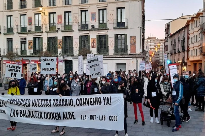 Erriberako egoitzetako langileek grebara jo zuten atzo