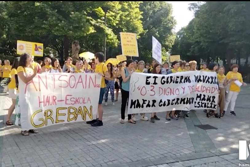 Greba mugagabeari eusten diote Nafarroako haur eskoletako langileek