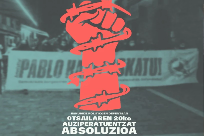 Eskubide politikoen defentsan, absoluzioa aldarrikatu dute Pablo Haselen atxiloketa salatzeko protesten harira atxilotutakoentzat