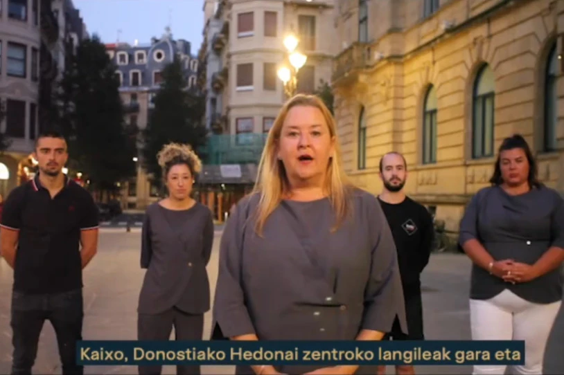 Hedonai estetika-zentroan borrokari ekin diote langileek eta Donostiako Laneko Autodefentsa Sareak