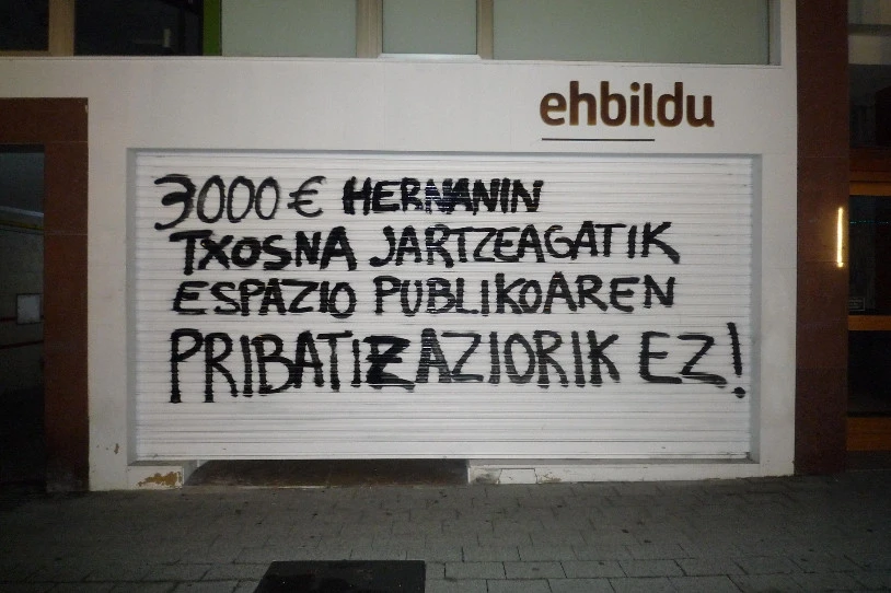 EH Bildu seinalatu dute hainbat herritan, Hernanin Mugimendu Sozialista jazartzeagatik