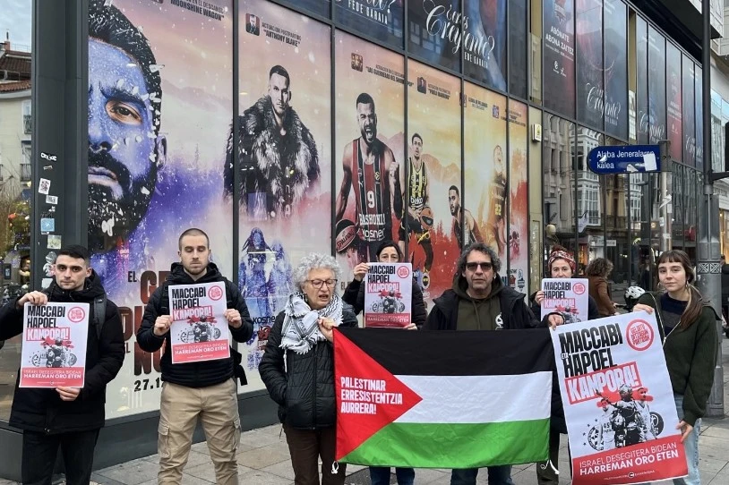 Gasteizen Maccabiri eta Hapoeli boikot egitera deitu du Palestinarekin Elkartasunak