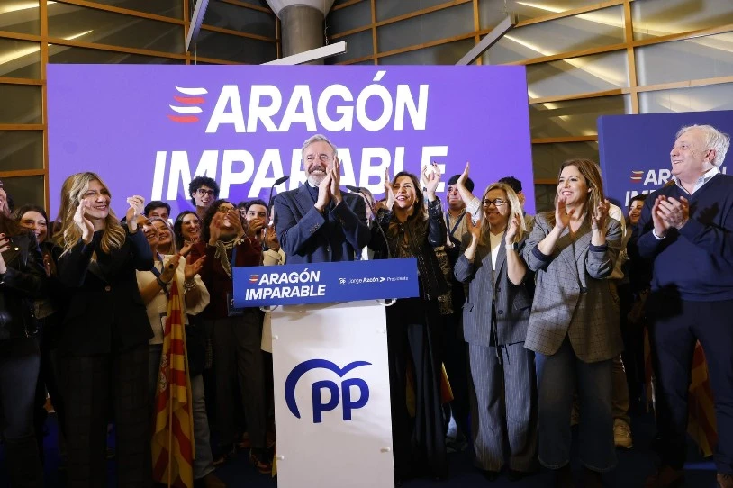 PPk hauteskundeak irabazi ditu Aragoin, eta Voxek eserlekuak bikoiztu ditu